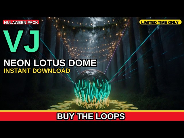 Neon Lotus Dome VJ Loop | Hulaween Festival Visuals for DJ Sets and LED Walls