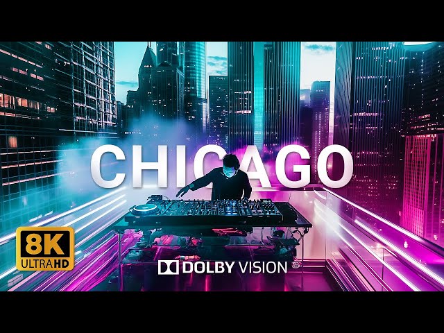 Deep House Music Chicago in 4K HDR | Stunning Cityscapes & Dolby Vision