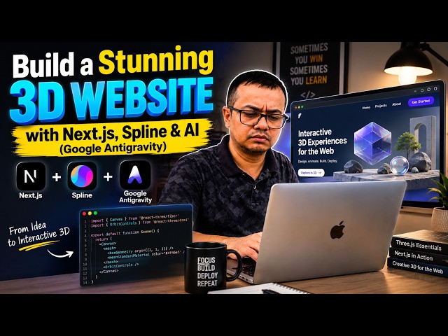 Build a Stunning 3D Website with Next.js, Spline & AI (Google Antigravity)