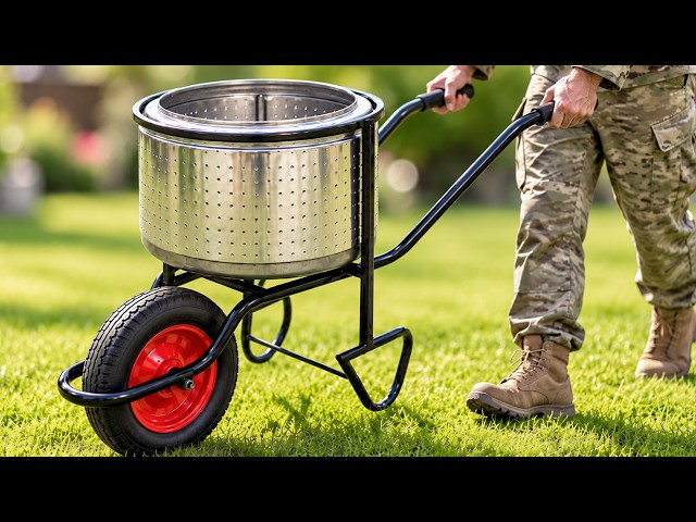 I Put an Old Washing Machine Drum on a Wheelbarrow 😱 The Result Will Surprise You!