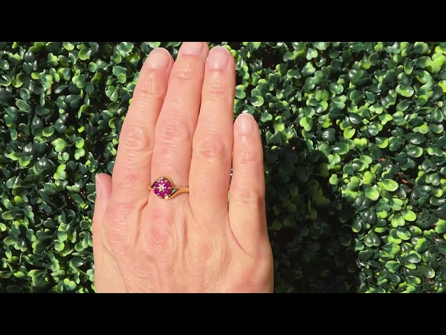 A pretty Ruby and Diamond cluster ring