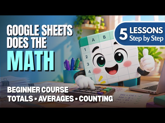 SUM, AVERAGE, MIN, MAX & COUNT in Google Sheets | Functions for Beginners