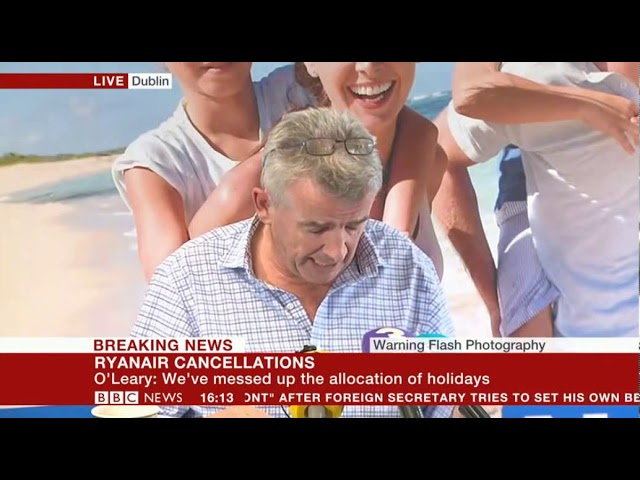 Ryanair Michael O'Leary Statement BBC 18/9/17