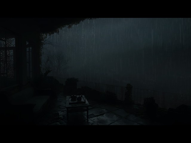 Stormy Night Rain & Thunder 🌧️| Cozy Balcony View Over Silent Hills for Deep Sleep (NO ADS)
