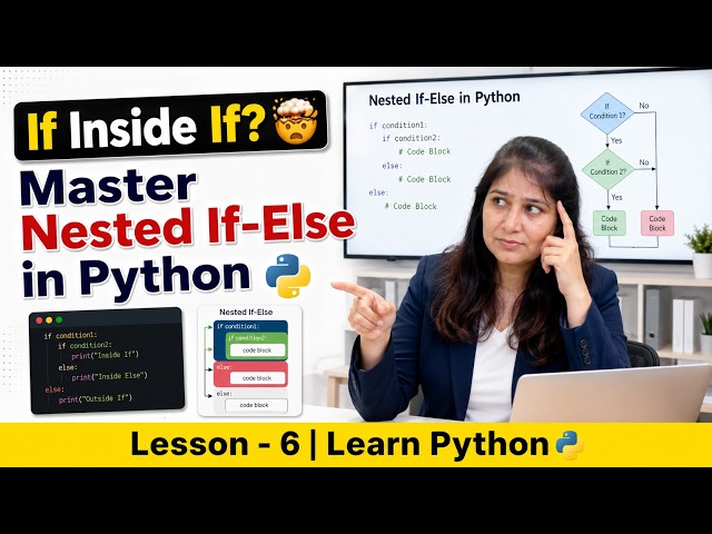 Nested If-Else in Python Explained Easily | Python Tutorial for Beginners | Lesson 6
