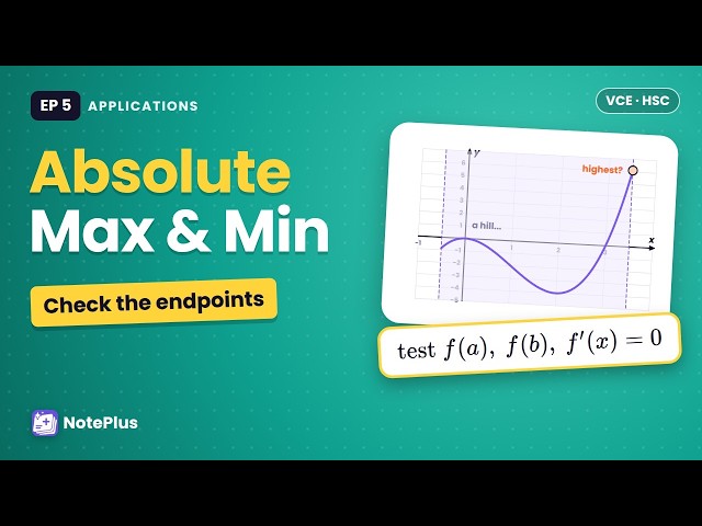 Absolute Maximum & Minimum on an Interval | Ep 5 | Year 11–12 Maths (VCE & HSC)