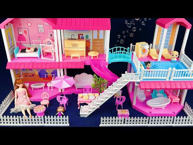 10 Minutes Satisfying with Unboxing Pink Barbie House Toy Set Review Toys | ASMR 