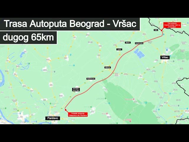 Kuda će prolaziti budući Autoput Beograd(Pančevo)  - Vršac / Animacija