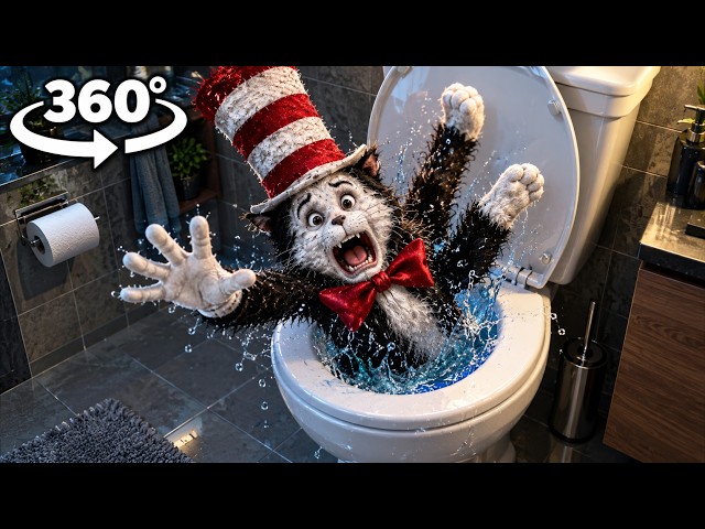 Cat in the Hat Is Hiding in the Toilet… I’m Not Safe! | 360° VR Horror 4K