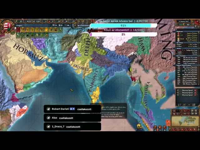 World Powers Clash vs France! EU4 - Ep. 20 Hungary (Subtitles)