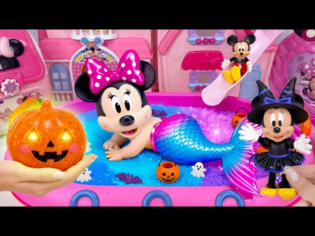 Minnie Mouse 2026🎀 Set Unboxing Halloween Mermaid Pool & Pumpkin Surprise Disney ASMR