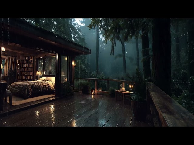 Forest Bedroom Rain Sounds 🌲 | Peaceful Night Ambience for Deep Sleep
