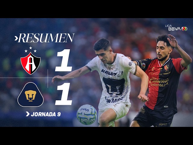 ATLAS 1-1 PUMAS | Rojinegros y Auriazules se reparten puntos en el Jalisco | J9 Apertura 2026