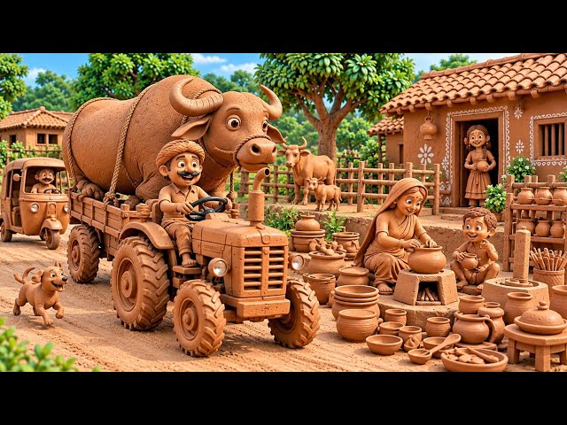 How to Make Tiny Clay Kitchen Set | Miniature Mitti Craft DIY