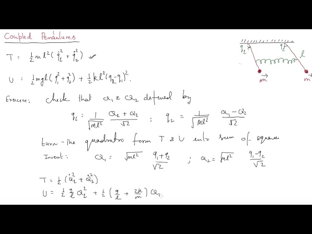 Lecture 21: Classical Mechanics:  Coupled pendulums. Beats.