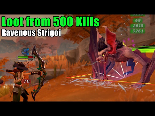 Loot from 500 Ravenous Strigoi on RuneScape