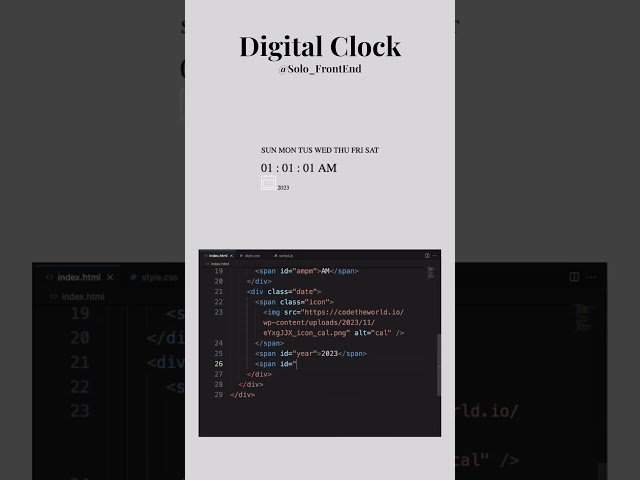 I Built a Digital Clock Using Only HTML, CSS, and JavaScript