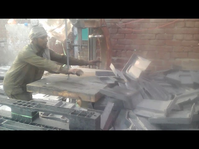 Cutting into  pieces on ara machine plastic