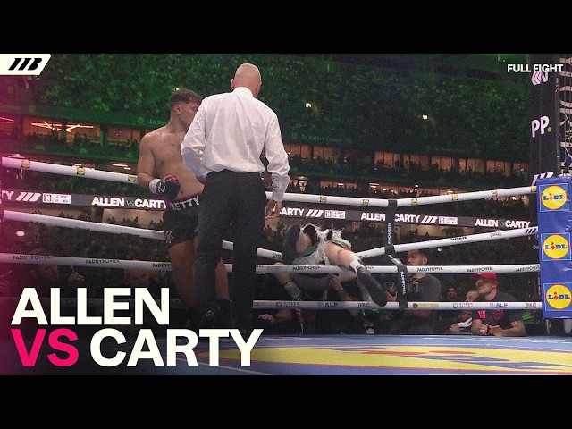 NO CONTEST! Thomas Carty Flies Out Of Ring Vs Dave Allen In 1st Round | Matchroom Boxing