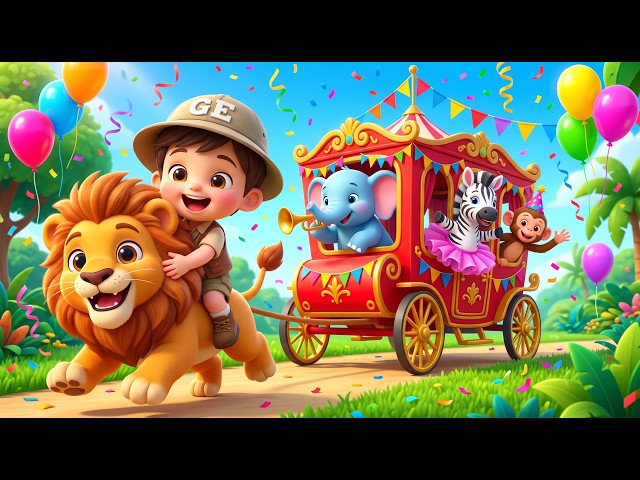🎪 Circus Animals on the Bus! 🦁 Songs for Kids | #nursery rhymes #baby