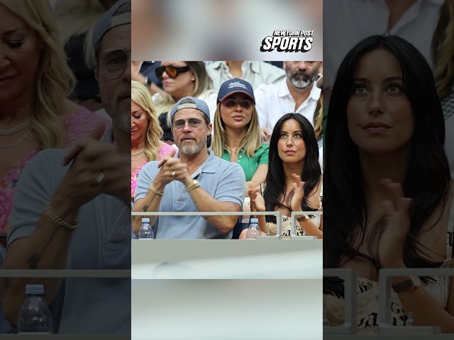 Brad Pitt and girlfriend Ines de Ramon watch the Women's US Open final #shorts