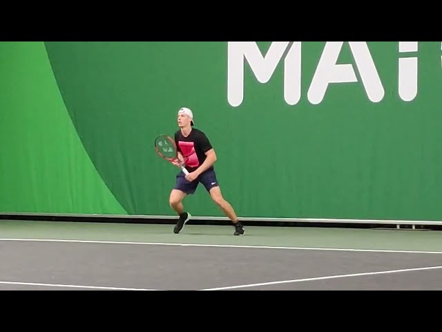 Denis Shapovalov... explosive BACKHAND in Slow Motion (front view)