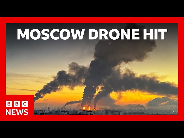 Largest attack on Moscow sees Ukraine fire hundreds of drones | BBC News