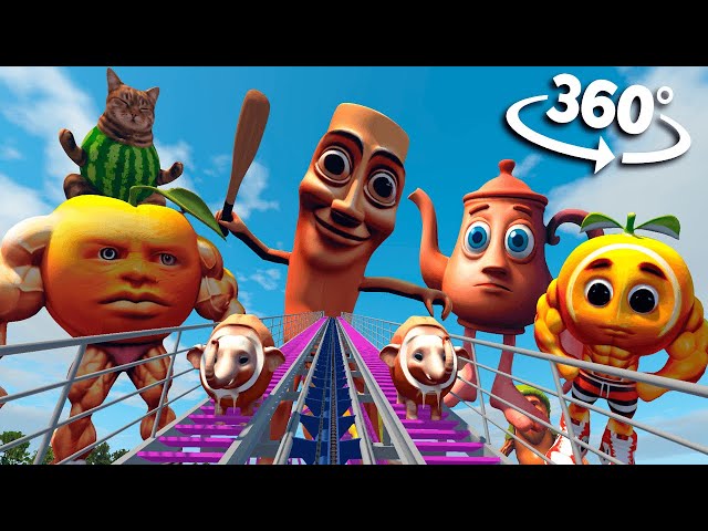🎢 360° Roller Coaster MEME Collection! | Tung Tung Sahur, Italian Brainrot, Tralalero in 8K