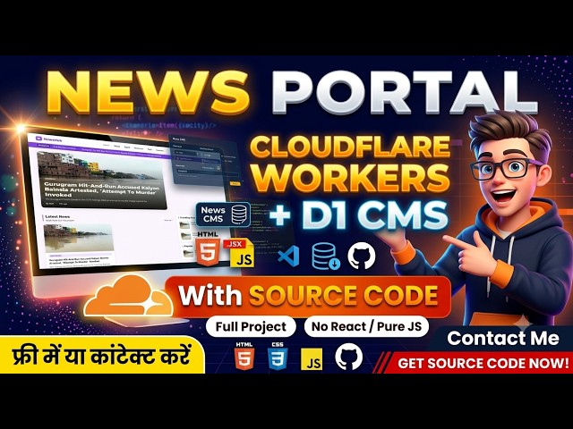 Full News CMS on Cloudflare Workers & D1 | Zero Frameworks, Serverless Source Code #newswebsite
