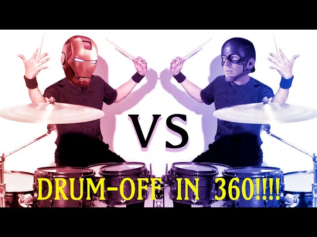CAPTAIN AMERICA VS IRON MAN DRUM-OFF IN 360!!!!