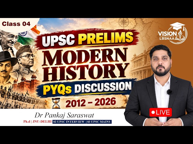 UPSC Prelims 2026 | Modern History PYQs Discussion (2012–2026) | Dr. Pankaj Saraswat | LIVE | 04