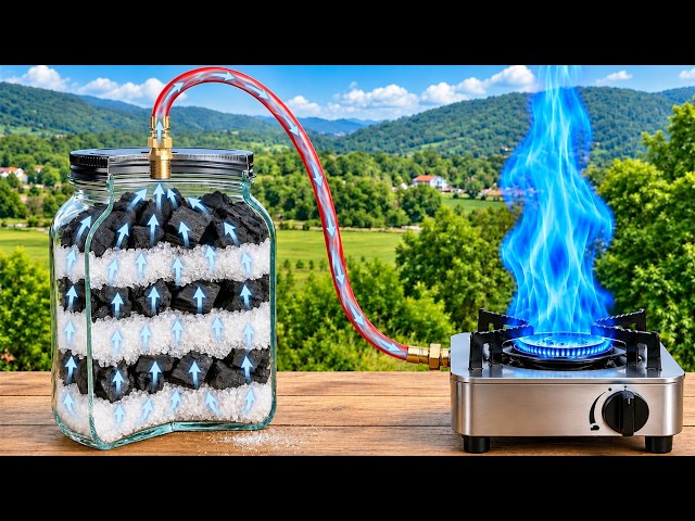 Just mix salt with charcoal and you won’t need to buy gas cylinders anymore! Free energy at home😱