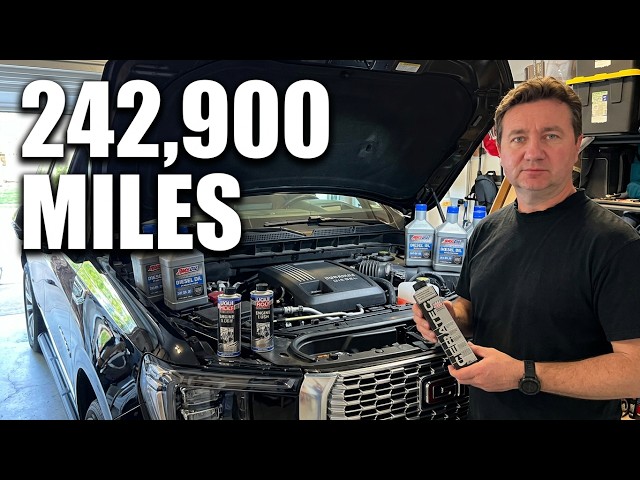 242900 mile complete oil change using AMSOIL 5W30, Wix,  Liquimoly flush & Ceratec on Duramax LM2