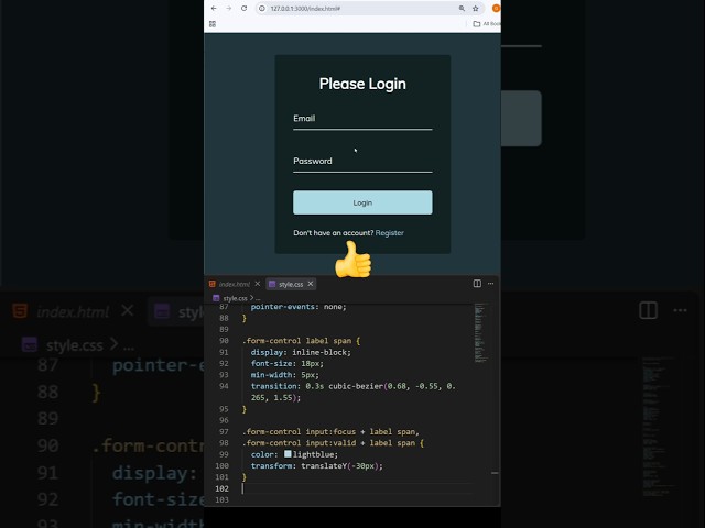 Login Form with Floating Labels | HTML & CSS #shorts #webdevelopment #html #css