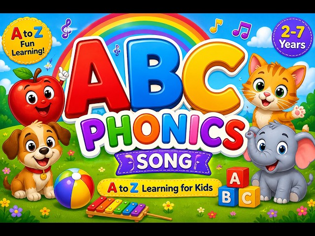 ABC Phonics Song A to Z 🔤 | Learn Alphabet & Letter Sounds for Kids | ABC Learning Song