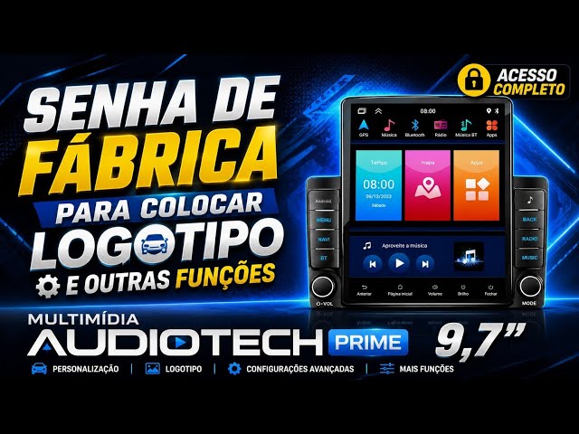 Multimedia MP5 9.7" Audio Tech Prime, factory password to set logo and function settings.