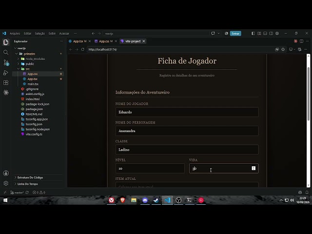 Ficha de D&D com React + TypeScript | Projeto de Estudos