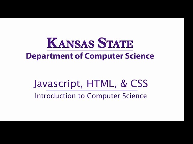 Javascript, HTML, & CSS