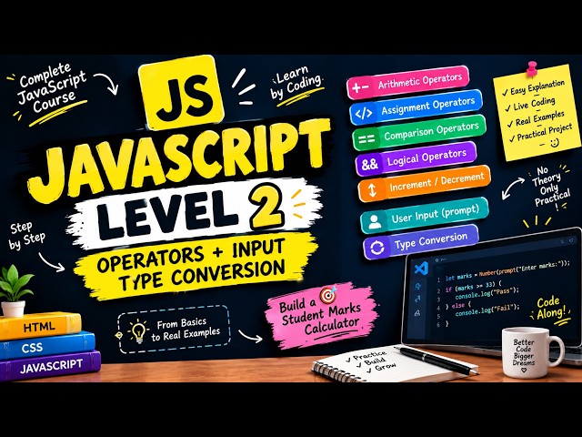 JavaScript Operators, User Input & Type Conversion | JS Level 2 |2026