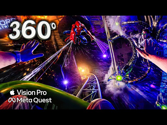 360° SPIDER-MAN Coaster: Doc Ock’s Revenge 8K HDR 😱 REALISTIC VR POV 🟥 Marvel IMG Dubai / Quest 3