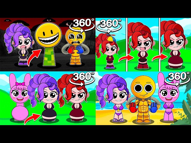 Sprunki LILY LOVEBRAIDS And PLAYER React In 360! COMPILATION | Poppy Playtime 5