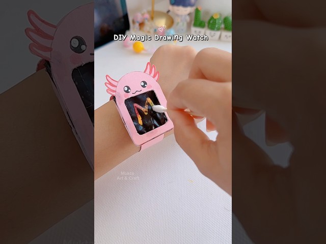DIY Magic drawing watch ⏱️✨#shorts #art #diy #muktaartandcraft  #youtubeshorts