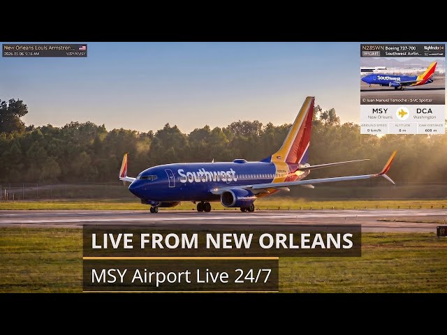 FR24 - MSY New Orleans LIVE 24/7