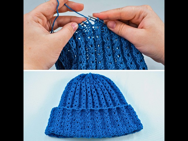 Knitted Star Stitch or Daisy Stitch Pattern for Hat Beanie and Snood Miarti 🧶