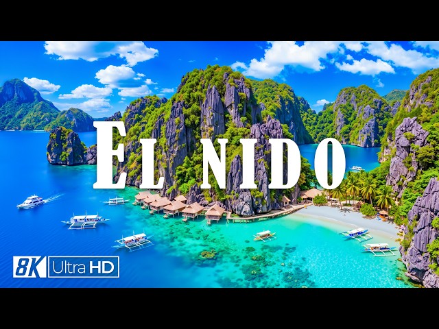 EL NIDO 8K Virtual Tour 🇵🇭 🚢 Big Lagoon, Nacpan Beach & Crystal-Clear Palawan Paradise 🌴
