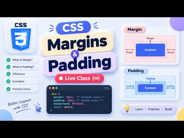 📐 **CSS Margin & CSS Padding | Complete Guide for Beginners | CSS Box Model**