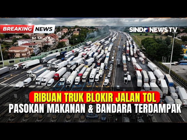 BLOKADE RAKSASA DI TOL ITALIA! Ribuan Truk Blokir Jalan Tol | BREAKING NEWS