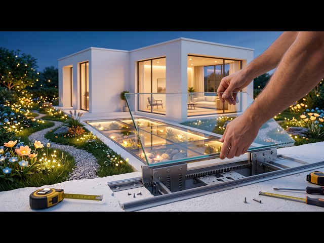 I Built a Simple White Dream House with a Transparent Glass Floo