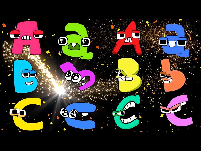 4 Colorful Alphabet Character Sets | Uppercase & Lowercase ABC Song | Learn A–Z for Kids