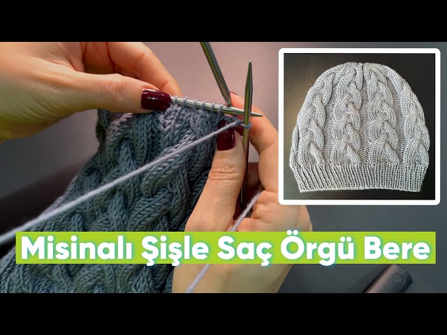 Hair Knitting Beanie with a Linen Knitting Needle | Easy, Seamless Half-Knit Pattern